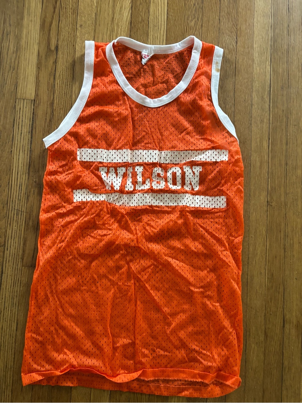 Vintage 1980’s Wilson Orange Mesh Tank with White Trim Medium
